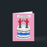Carte Joyeux Anniversaire Twin Brother Hommes Afro-Améri<br><div class="desc">Un dessin de deux hommes afro-américains debout sur un gâteau. L'un des hommes dit "joyeux anniversaire à mon frère jumeau".</div>