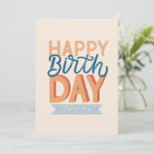 Carte Joyeux anniversaire. Typographie moderne lettrage  (Debout devant)