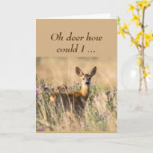 Carte Joyeux Anniversaire Un j'aime Humour Cerf (Fleur jaune)