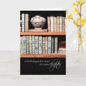 Carte Joyeux anniversaire, un nouveau chapitre devant vo (Fleur jaune)