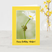 Carte Joyeux Anniversaire | Une Grenouille Mignonne (Fleur jaune)