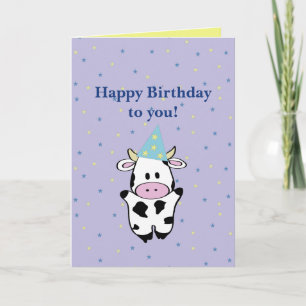 Carte Joyeux anniversaire vache