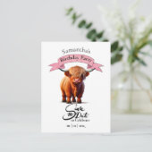 Carte joyeux anniversaire vache fille (Debout devant)