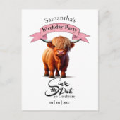 Carte joyeux anniversaire vache fille (Devant)