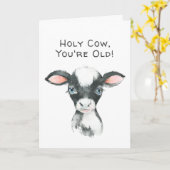 Carte Joyeux Anniversaire Vache Sacrée pour N'importe Qu (Fleur jaune)