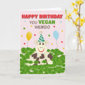 Carte Joyeux Anniversaire, Végétalien Crade (Fleur jaune)