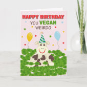 Carte Joyeux Anniversaire, Végétalien d'Écervelé (Devant)