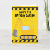 Carte Joyeux Anniversaire Véhicule de Construction pour  (Devant)