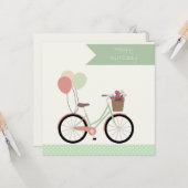 Carte Joyeux anniversaire vélo (Devant/Arrière en situation)