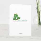Carte Joyeux Anniversaire vert jardinage welly boot (Dos)