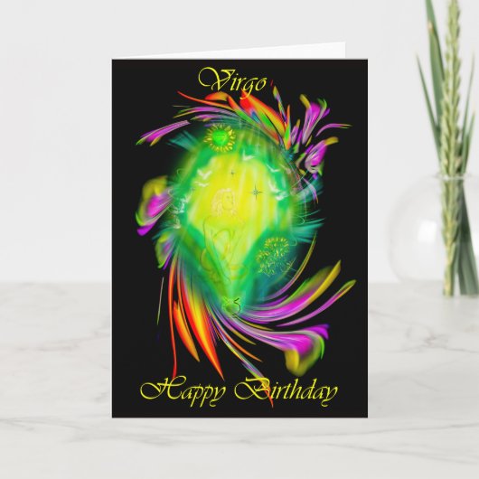 Carte Joyeux Anniversaire Vierge - Virgo (Devant)