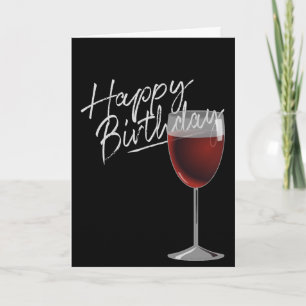 Carte Joyeux Anniversaire Vin Rouge Sur Noir