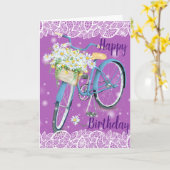 Carte Joyeux anniversaire Vintage (Fleur jaune)