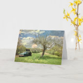 Carte Joyeux anniversaire Vintage Camion de ferme (Fleur jaune)