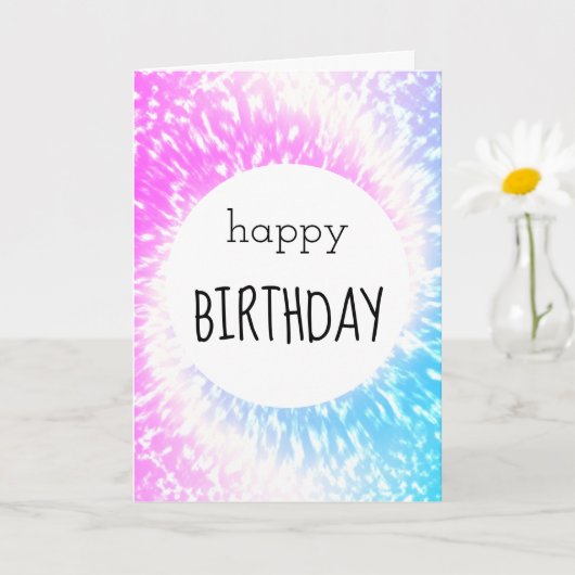 Carte Joyeux anniversaire violet et bleu teint teint Hip (Petite plante)