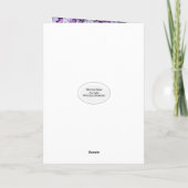 Carte Joyeux Anniversaire violet Phlox avec Zipper (Dos)