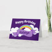 Carte Joyeux Anniversaire violet Rainbow Cute Custom (Devant)