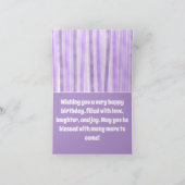 Carte Joyeux anniversaire violet rayé personnalisé (Intérieur)