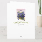 Carte Joyeux Anniversaire Violets Panier à fleurs (Dos)