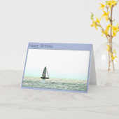 Carte Joyeux Anniversaire Voile Ocean Yacht (Fleur jaune)