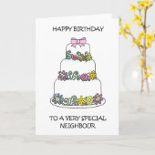 Carte Joyeux Anniversaire Voisin Royaume-Uni (Fleur jaune)