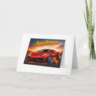 Carte Joyeux Anniversaire Voiture de Sport Haute Perform
