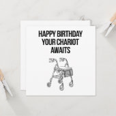 Carte Joyeux anniversaire Votre Chariot Attend (Devant/Arrière en situation)