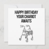 Carte Joyeux anniversaire Votre Chariot Attend (Devant)