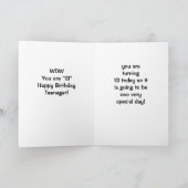 Carte JOYEUX "ANNIVERSAIRE", vous êtes maintenant un ADO (Intérieur)