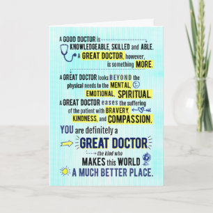 Carte Joyeux Anniversaire - Vous êtes un Médecin Excepti
