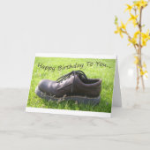 Carte Joyeux Anniversaire - Vous Vivez Dans Une Chaussur (Fleur jaune)