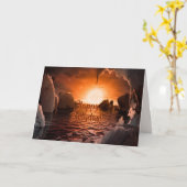 Carte Joyeux anniversaire - vue de Trappist-1f Exoplanet (Fleur jaune)