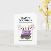 Carte Joyeux Anniversaire Whimsical Cake1 (Fleur jaune)