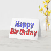 Carte Joyeux anniversaire, White & Blue (Fleur jaune)