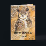 Carte Joyeux Anniversaire Wild & Crazy Friend Watercolor<br><div class="desc">Amusant,  Anniversaire,  Grand Chouette Née Wild & Crazy</div>