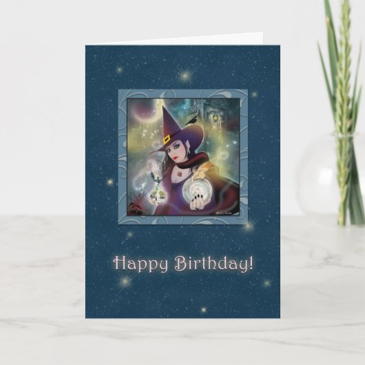 Carte Joyeux Anniversaire - Witch Blue (Devant)