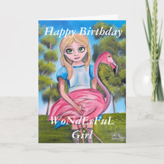 Carte Joyeux anniversaire, WoNdErFuL Girl Alice au pays 