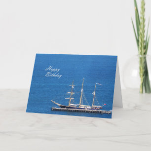 Carte Joyeux anniversaire - yacht