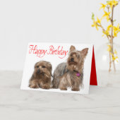 Carte Joyeux anniversaire Yorkshire Terrier Chien Chien (Fleur jaune)