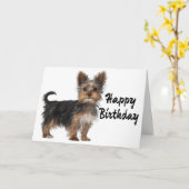 Carte Joyeux anniversaire Yorkshire Terrier Chien chiot (Fleur jaune)