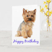 Carte Joyeux Anniversaire Yorkshire Terrier Puppy Dog Ca (Fleur jaune)