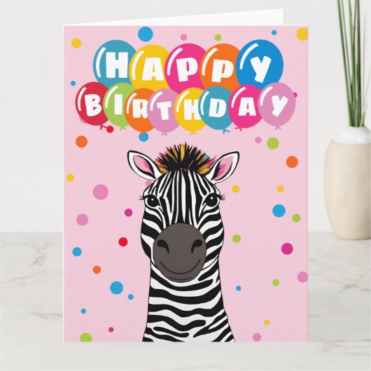 Carte Joyeux anniversaire Zebra (Devant)