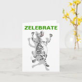 Carte Joyeux anniversaire Zebra célébration (Fleur jaune)
