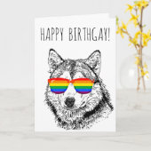Carte Joyeux Anniversgay (Fleur jaune)
