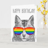 Carte Joyeux Anniversgay (Fleur jaune)