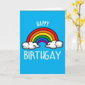 Carte Joyeux Anniversgay (Fleur jaune)