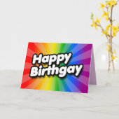 Carte Joyeux Anniversgay (Fleur jaune)