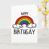 Carte Joyeux Anniversgay (Fleur jaune)