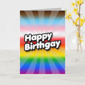 Carte Joyeux Anniversgay (Fierté Progressiste) (Fleur jaune)