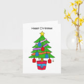 Carte Joyeux arbre de Pickleball de Noël (Fleur jaune)